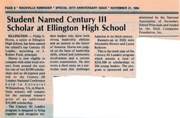 justicephil.Philip-Horne-Named-Century-III-Scholar-Reported-by-Rockville-Reminder-Rockville-Connecticut-November-21-1984